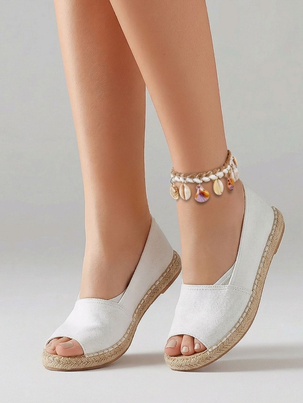Seashell Anklet Coastal Cowgirl Braided Rope Cowrie Shell Beach Babe Ocean Glow